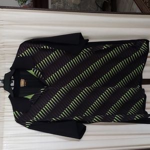 FOUNDRY SUPPLY Men's Polo Syle Short Sleeve Golf Shirt, Black & Green, 3XLT